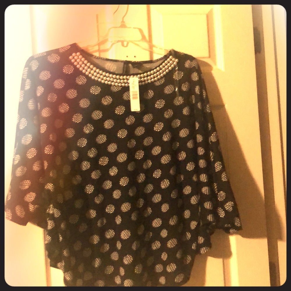 NWT. Black and white polka dot sweater